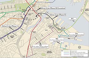 Silver Line Phase 3 would provide the missing links between the two existing parts of the Silver Line route.