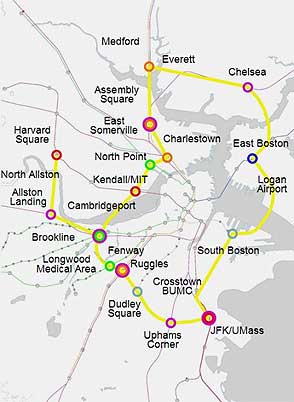 The Urban Ring would connect a diverse array of neighborhoods, from area currently underserved by transit to the vital academic and medical institutions. Credit: MassDOT